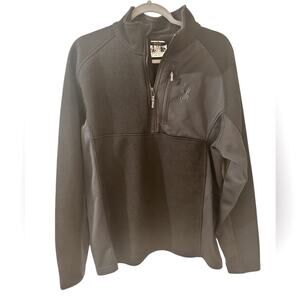 Spyder Bandit 1/4 Zip Fleece Pullover Sweater Jacket Black Men's, Size L